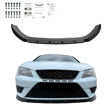 Oneway Frontspoiler passend für Seat Leon (5F) HB/SC/ST FR/Cupra 2013-2016 - Version 2 - Schwarz glänzend