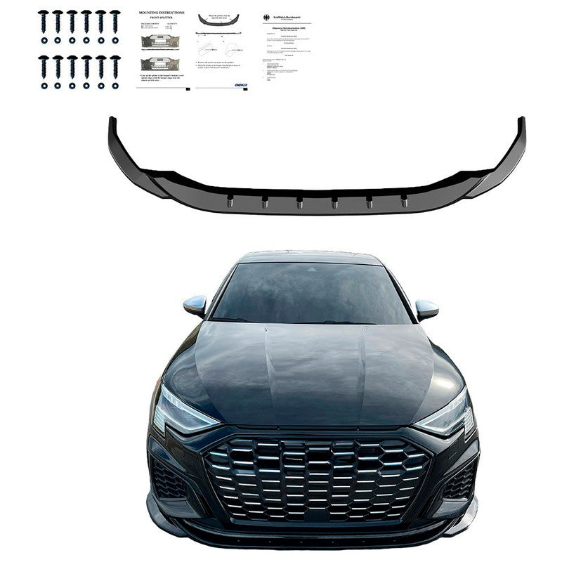 Oneway Frontspoiler passend für Audi A3 S-Line/S3 8Y 2020-2024 - Version 2 - Schwarz glänzend