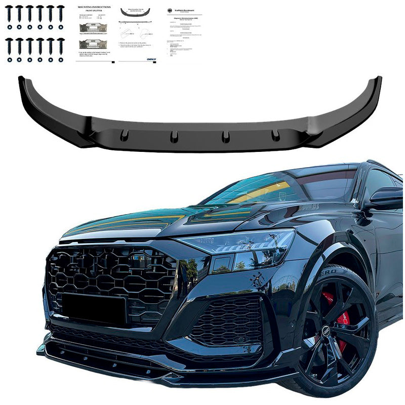 Oneway Frontspoiler passend für Audi RS Q8 MK1 2019-2023 - Schwarz glänzend