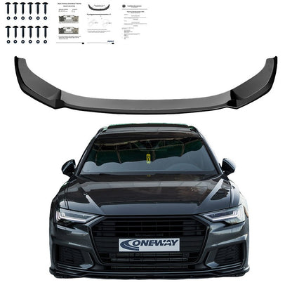 Oneway Frontspoiler passend für Audi A6 S-Line/S6 C8 (Limousine/Avant) 2018- - Version 2 - Schwarz glänzend