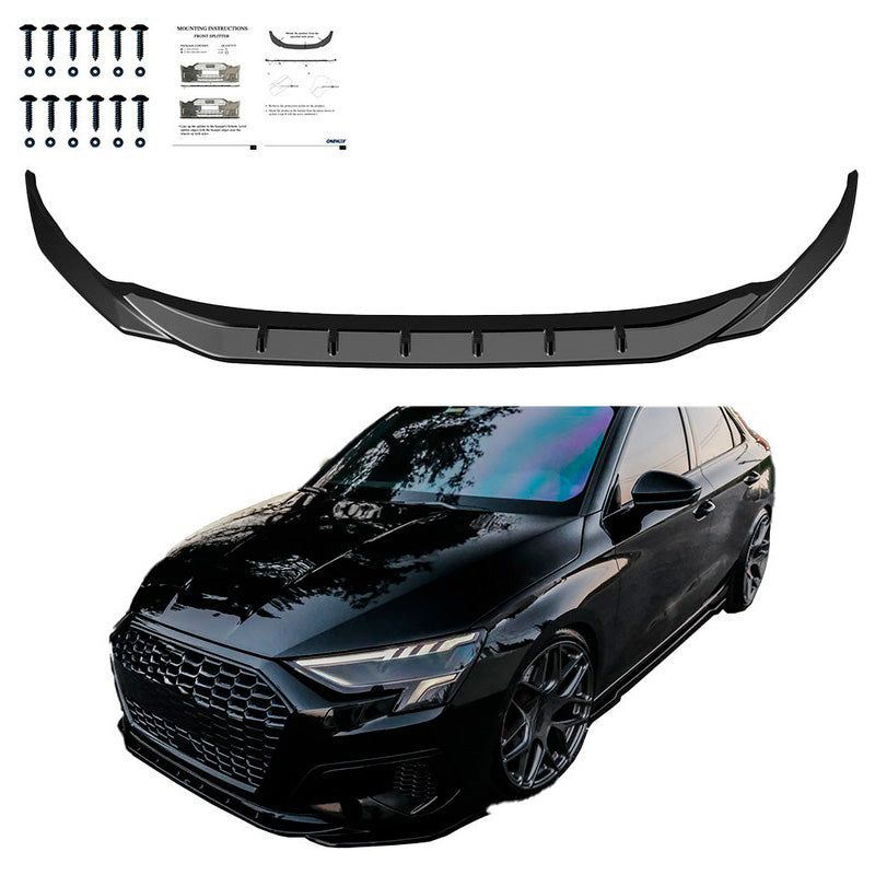 Oneway Frontspoiler passend für Audi A3 (8Y) Limousine/Sportback 2020-2024 exkl. S-Line/S3/RS3 - Schwarz glänzend