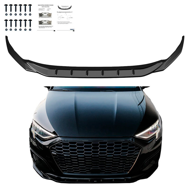 Oneway Frontspoiler passend für Audi A3 (8Y) Limousine/Sportback 2020-2024 exkl. S-Line/S3/RS3 - Schwarz glänzend