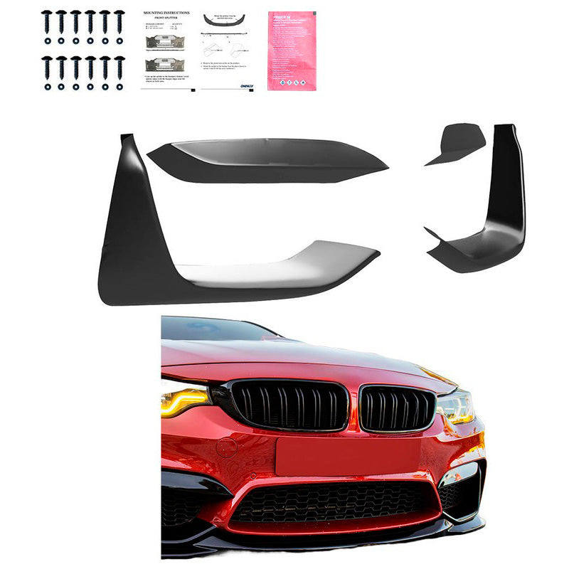 Oneway Front Flaps passend für BMW M3 F80 2014-2018 & M4 F82 2014-2021 - Schwarz glänzend