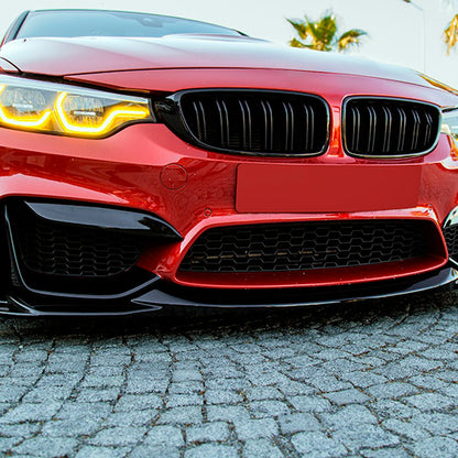 Oneway Frontspoiler passend für BMW M3 F80 2014-2018 & M4 F82 2014-2021 + Front Flaps - Schwarz glänzend