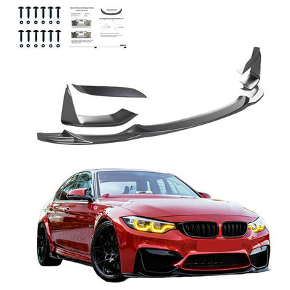 Oneway Frontspoiler passend für BMW M3 F80 2014-2018 & M4 F82 2014-2021 + Front Flaps - Schwarz glänzend