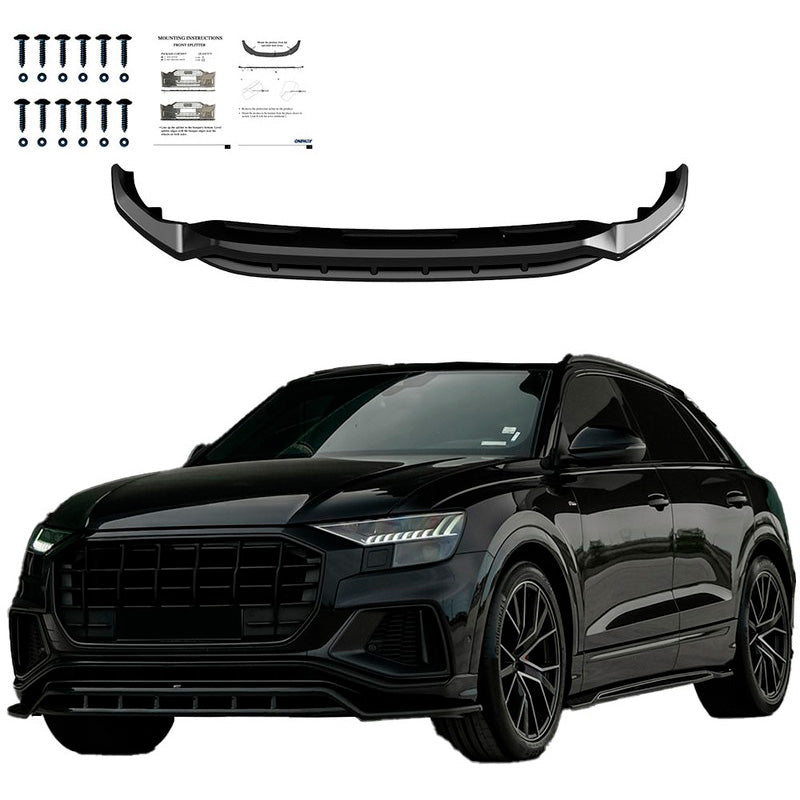 Oneway Frontspoiler passend für Audi Q8 S-Line & SQ8 MK1 2018-2023 - Schwarz glänzend
