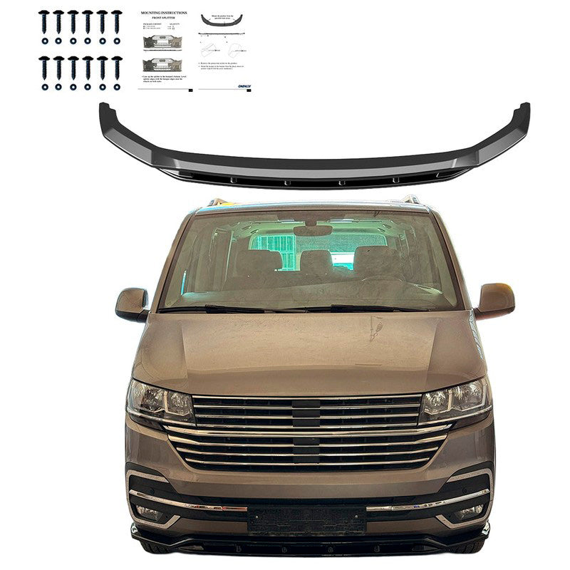 Oneway Frontspoiler passend für Volkswagen Transporter T6.1 2020-2022 - Version 5 - Schwarz glänzend