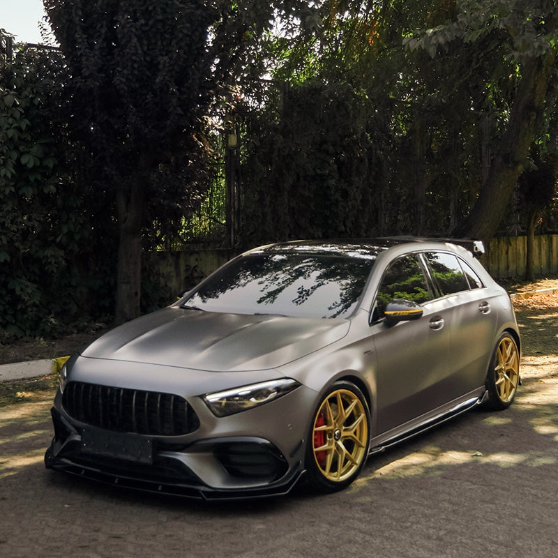 Oneway Frontspoiler passend für Mercedes A-Klasse (W177) A45 S Aero Pack 2019-2023 & FL 2023- - Schwarz glänzend