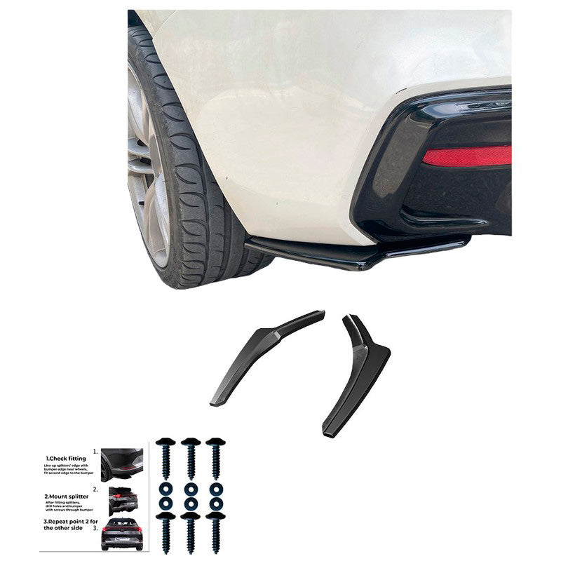 Oneway Heckschürzenansätze (Seitenteile) passend für BMW 1er F20/F21 M-Power Facelift 2015-2019 - Schwarz glänzend