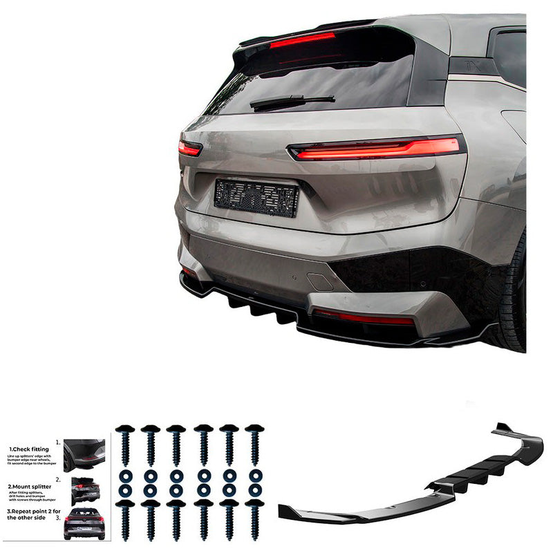 Oneway Heckschürzenansatz passend für BMW iX M-Pack i20 2021- - Schwarz glänzend