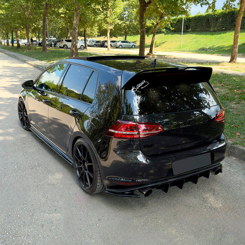 Oneway Heckschürzenansätze (Seitenteile) passend für Volkswagen Golf VII HB GTi/GTD 2013-2016 - Schwarz glänzend