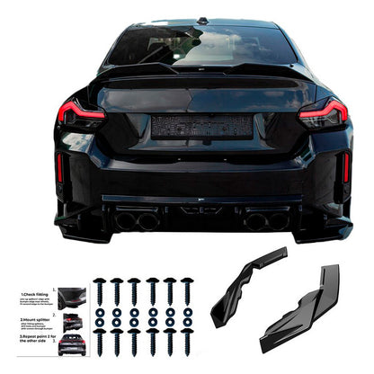 Oneway Heckschürzenansätze (Seitenteile) passend für BMW M2 G87 Coupe 2023- - Schwarz glänzend