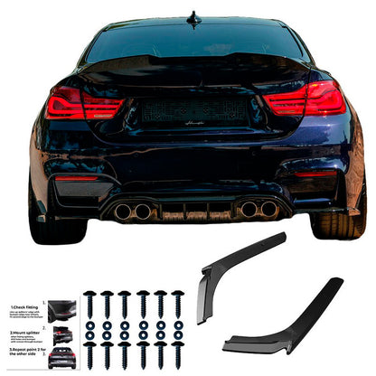 Oneway Heckschürzenansätze (Seitenteile) passend für BMW M4 F82 2014-2021 - Schwarz glänzend