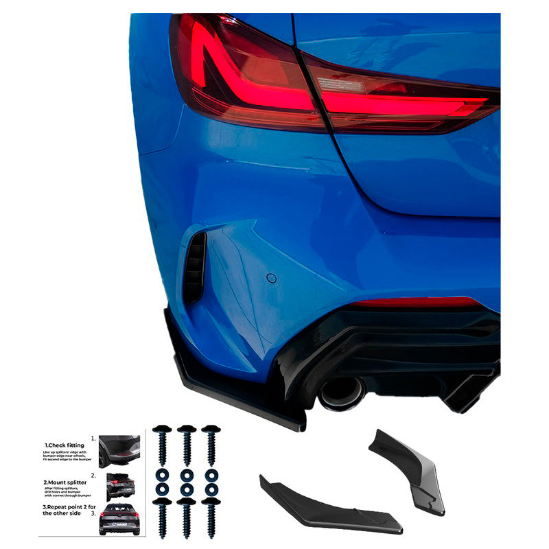 Oneway Heckschürzenansätze (Seitenteile) passend für BMW 1er F40 M-Pack/M135i 2019- - Schwarz glänzend