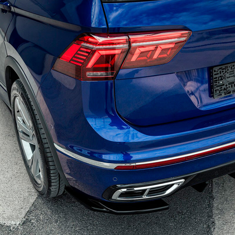 Oneway Heckschürzenansätze (Seitenteile) passend für Volkswagen Tiguan II R-Line Facelift 2020-2024 - Schwarz glänzend