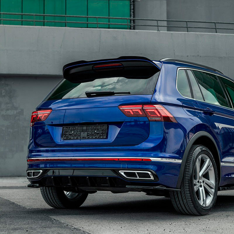 Oneway Heckschürzenansätze (Seitenteile) passend für Volkswagen Tiguan II R-Line Facelift 2020-2024 - Schwarz glänzend