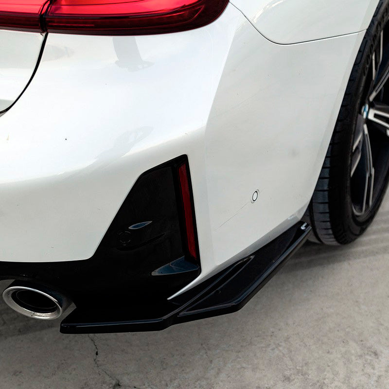 Oneway Heckschürzenansätze (Seitenteile) passend für BMW 3er G20/G21 M-Pack Facelift 2022- - Schwarz glänzend