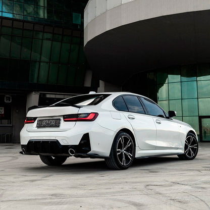 Oneway Heckschürzenansätze (Seitenteile) passend für BMW 3er G20/G21 M-Pack Facelift 2022- - Schwarz glänzend