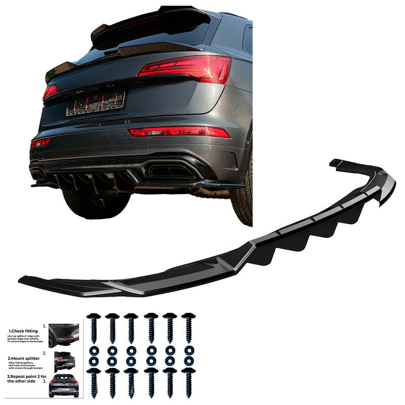 Oneway Heckschürzenansatz passend für Audi Q5 (FY) S-Line Facelift 2020-2024 exkl. Sportback - Schwarz glänzend