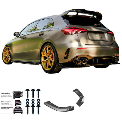 Oneway Heckschürzenansätze (Seitenteile) passend für Mercedes A-Klasse (W177) A45 S Aero Pack 2019-2023 & FL 2023- - Schwa...
