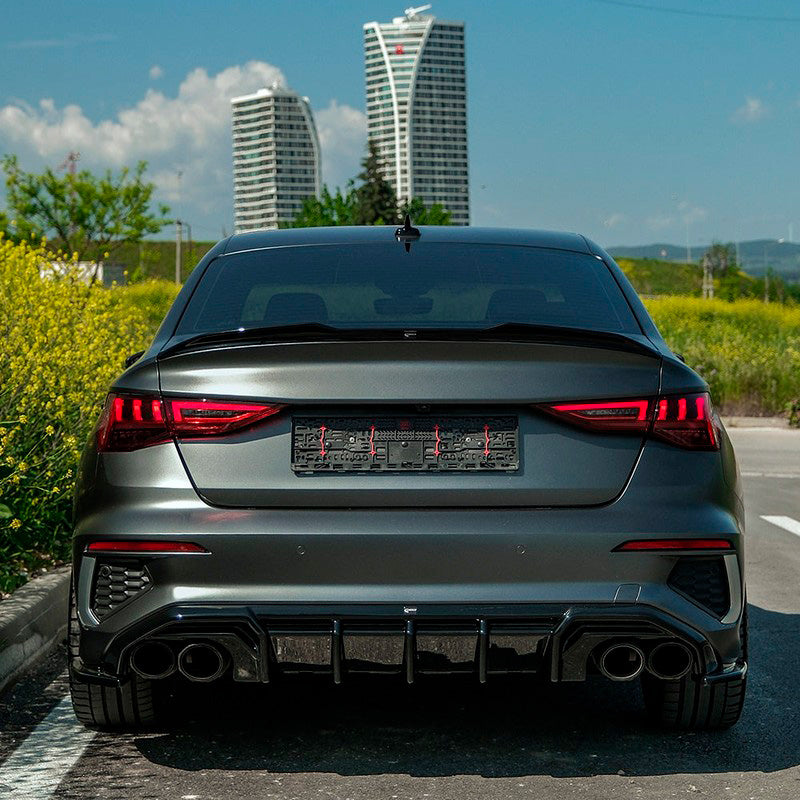 Oneway Heckdiffusor passend für Audi A3 8Y S-Line/S3 Limousine/Sportback 2020-2024 - Schwarz glänzend