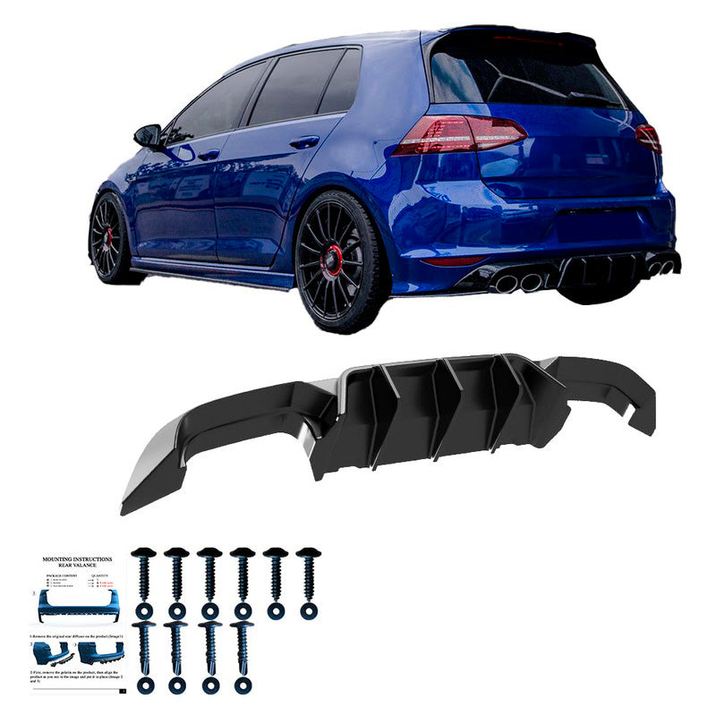 Oneway Heckdiffusor passend für Volkswagen Golf VII HB R 2013-2016 - Schwarz glänzend