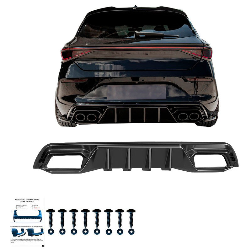 Oneway Heckdiffusor passend für Cupra Leon HB MK1 2020- - Schwarz glänzend