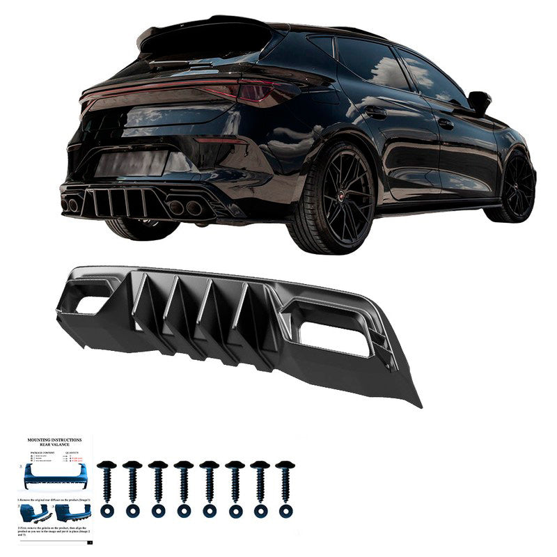 Oneway Heckdiffusor passend für Cupra Leon HB MK1 2020- - Schwarz glänzend