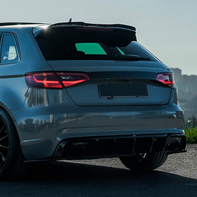 Oneway Heckdiffusor passend für Audi RS3 8V Sportback 2015-2016 - Schwarz glänzend