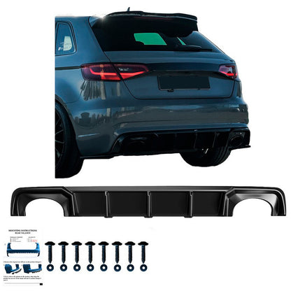Oneway Heckdiffusor passend für Audi RS3 8V Sportback 2015-2016 - Schwarz glänzend