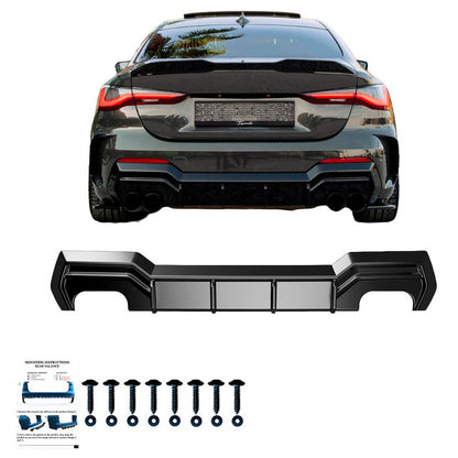 Oneway Heckdiffusor passend für BMW 4er G22/G23 Coupe/Cabrio M-Pack/M440i 2020-2024 & Facelift 2024- - Schwarz glänzend