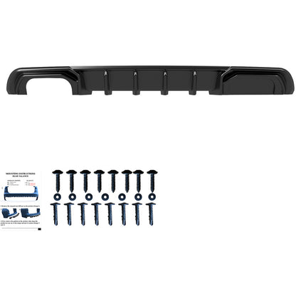 Oneway Heckdiffusor passend für Audi A3 (8V) Limousine Facelift 2016-2020 (Doppelrohr links) - Schwarz glänzend