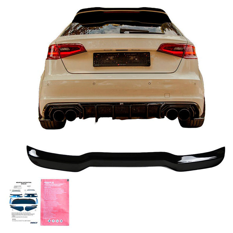 Oneway Dachspoiler (Cap) passend für Audi S3 Sportback 8V/8V Facelift 2013-2020 - Schwarz glänzend