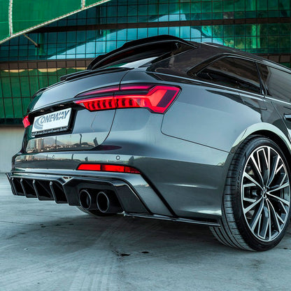 Oneway Heckflügel passend für Audi A6 S-Line/S6 C8 Avant 2018- - Schwarz glänzend