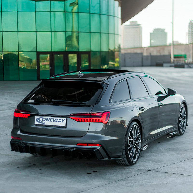 Oneway Heckflügel passend für Audi A6 S-Line/S6 C8 Avant 2018- - Schwarz glänzend