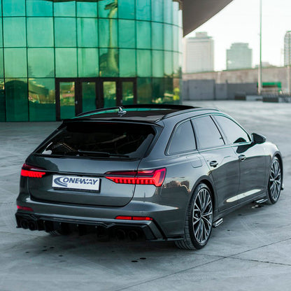 Oneway Heckflügel passend für Audi A6 S-Line/S6 C8 Avant 2018- - Schwarz glänzend