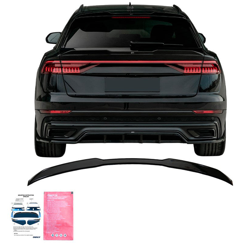 Oneway Heckflügel passend für Audi Q8 S-Line & SQ8 & RSQ8 2018- - Schwarz glänzend