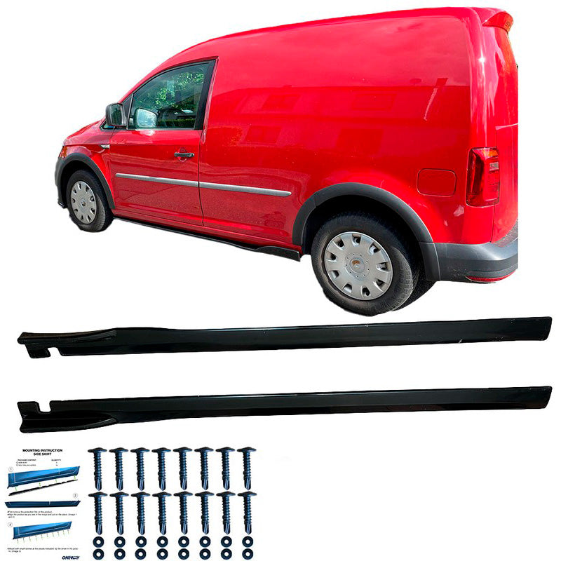 Oneway Satz Seitenschweller passend für Volkswagen Caddy MK4 2015-2020 - Schwarz glänzend
