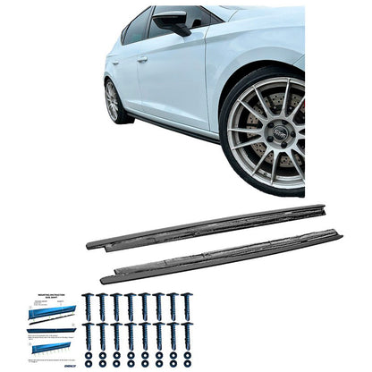 Oneway Satz Seitenschweller passend für Seat Leon (5F) HB/ST 2013-2020 - Schwarz glänzend