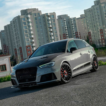 Oneway Satz Seitenschweller passend für Audi RS3 8V Sportback 2015-2020 - Schwarz glänzend