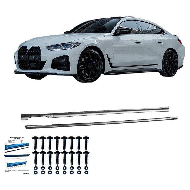 Oneway Satz Seitenschweller passend für BMW i4 G26 M-Pack 2021- & 4er G26 M-Pack/M440i 2021- - Schwarz glänzend