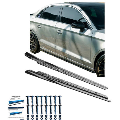 Oneway Satz Seitenschweller passend für Audi A3 (8V) Limousine Facelift 2016-2020 - Schwarz glänzend