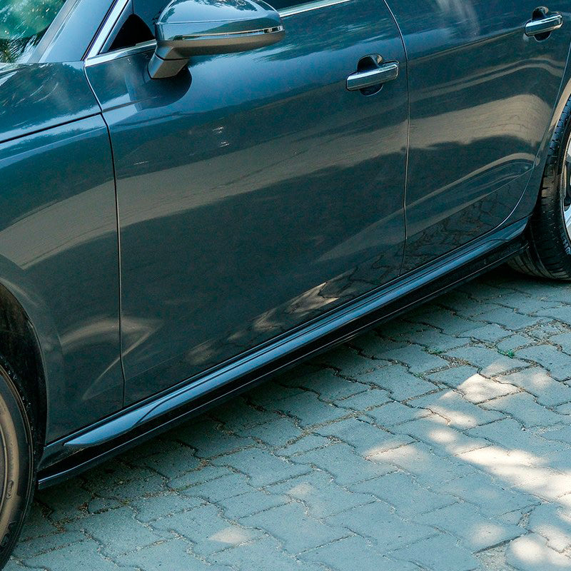 Oneway Satz Seitenschweller passend für Audi A4 (B9) Limousine/Avant Facelift 2019-2024 - Schwarz glänzend