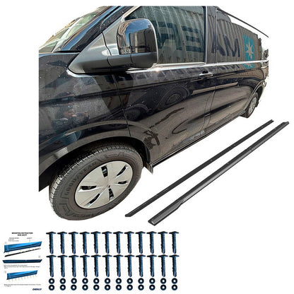 Oneway Satz Seitenschweller passend für Volkswagen Transporter T7 LWB 2024- & Ford Transit Custom (V710) LWB 2023- - Schwa...