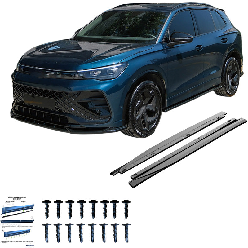 Oneway Satz Seitenschweller passend für Volkswagen Tiguan III (CT1) 2024- - Schwarz glänzend