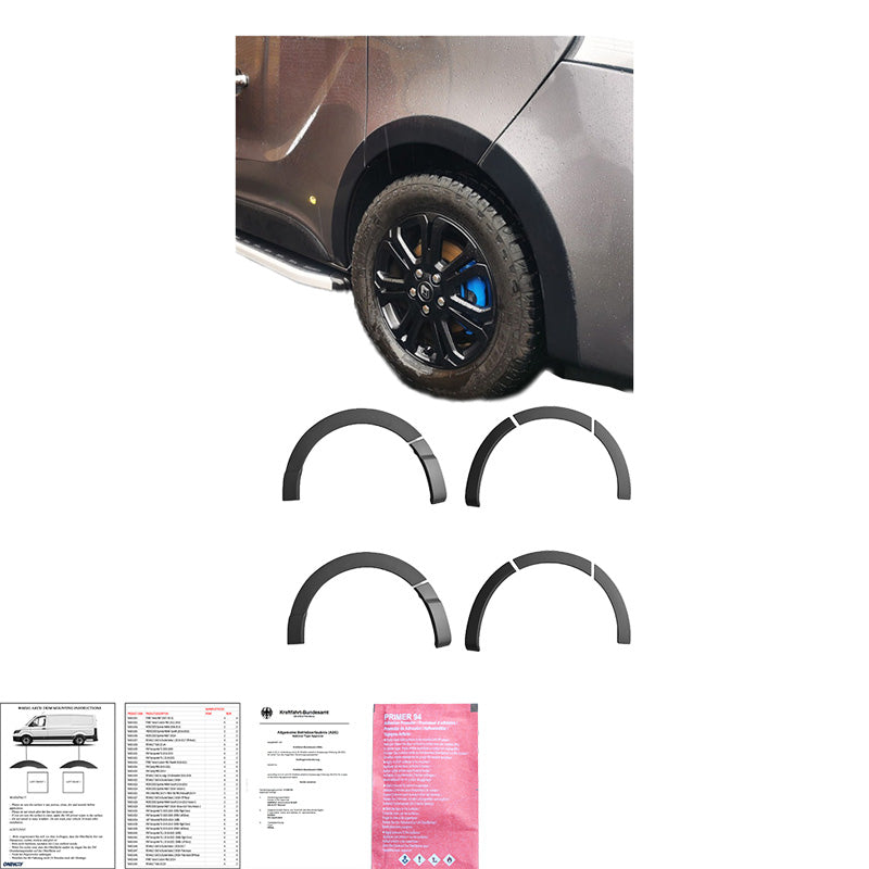 Oneway Satz Radlaufleisten passend für Renault Trafic 2014- & Opel Vivaro 2014-2018 (Langer Radstand) - Mattschwarz