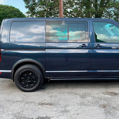 Oneway Satz Radlaufleisten passend für Volkswagen Transporter T6 2015-2019 (Kurzer Radstand) - Mattschwarz