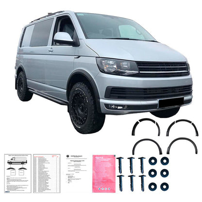 Oneway Satz Radlaufleisten passend für Volkswagen Transporter T6 2015-2019 (Kurzer Radstand) - Mattschwarz