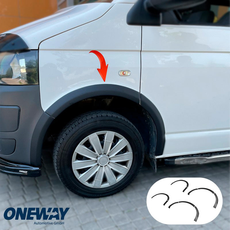 Oneway Satz Radlaufleisten passend für Volkswagen Transporter T5/T5.1 2003-2015 (Langer Radstand) - Mattschwarz
