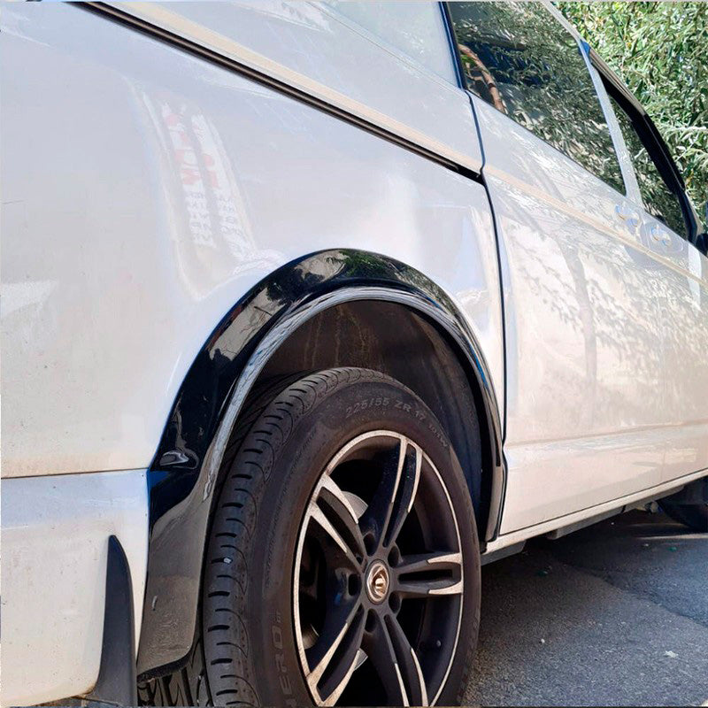 Oneway Satz Radlaufleisten passend für Volkswagen Transporter T6.1 2020-2022 (Kurzer Radstand) - Schwarz glänzend